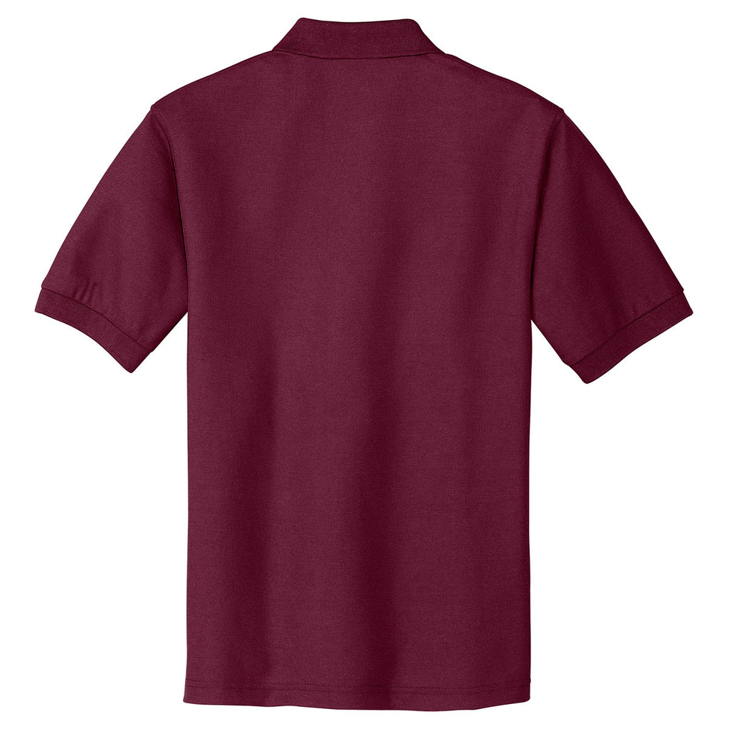 Port Authority Men's Maroon Tall Silk Touch Polo