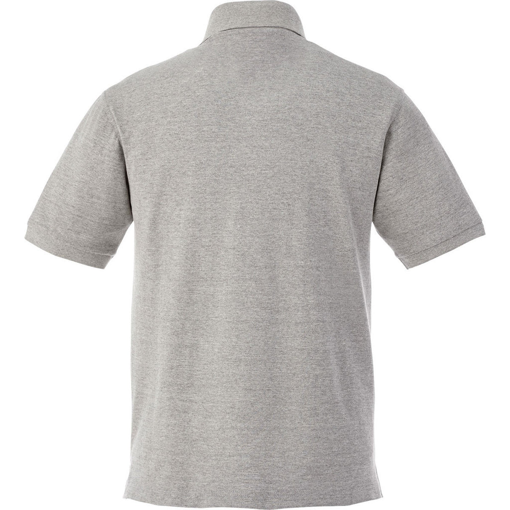 Elevate Men's Heather Grey Belmont Short Sleeve Polo