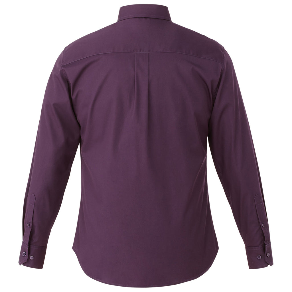 Elevate Men's Dark Plum Wilshire Long Sleeve Shirt Tall