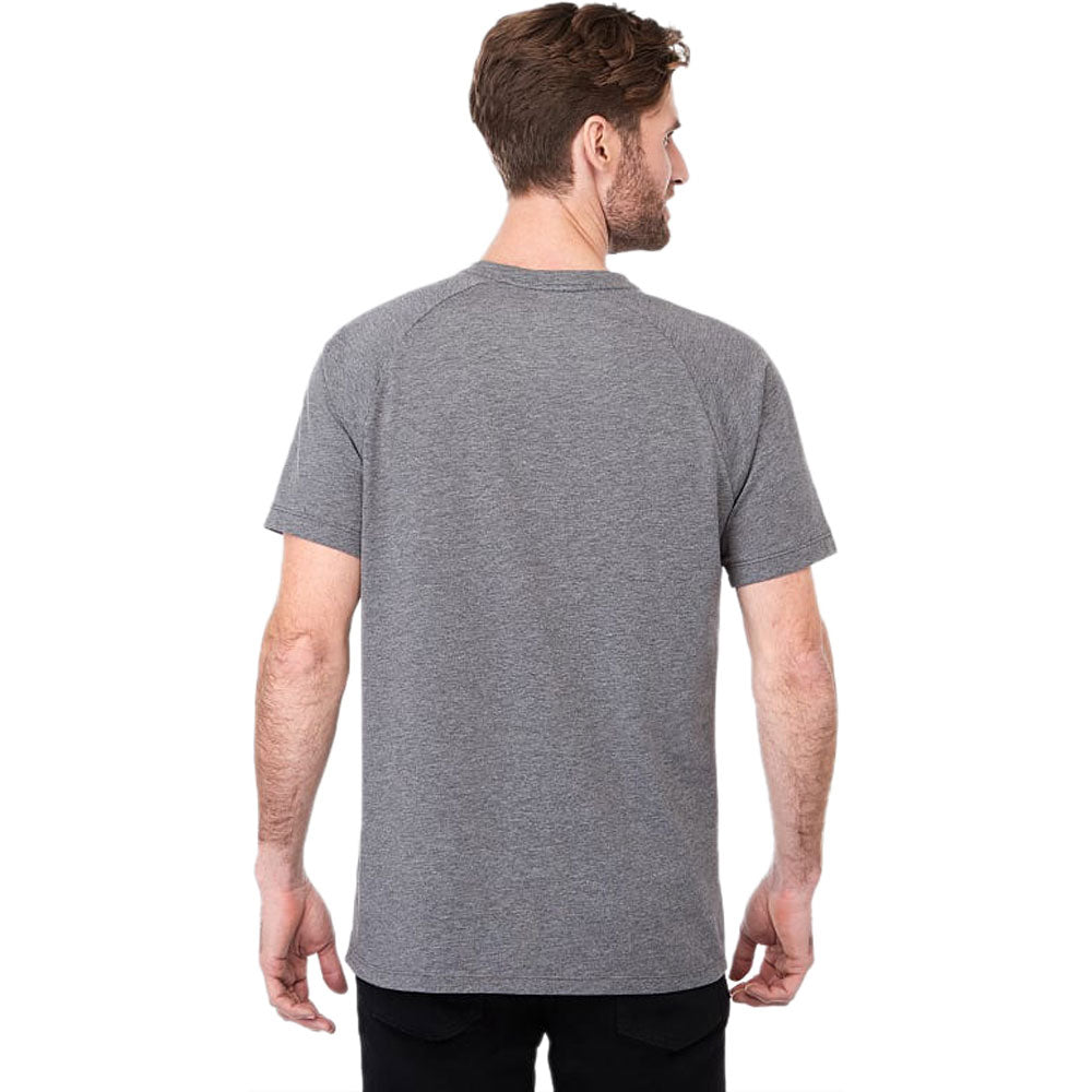 Elevate Men's Heather Charcoal Somoto Eco Short Sleeve Henley