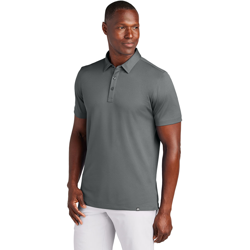 TravisMathew Men's Stormy Grey Cabana Solid Polo