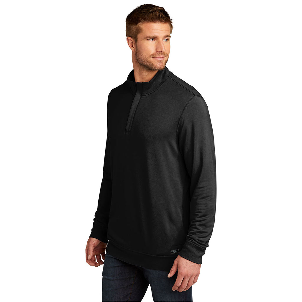 TravisMathew Men's Black Newport Quarter Zip Fleece