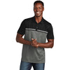 TravisMathew Men's Black/Dark Grey Heather Sunset Blocked Polo