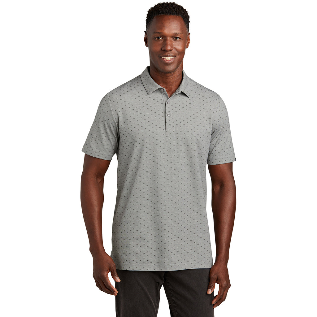 TravisMathew Men's Quiet Shade Grey Heather/Dark Grey Oceanside Geo Polo