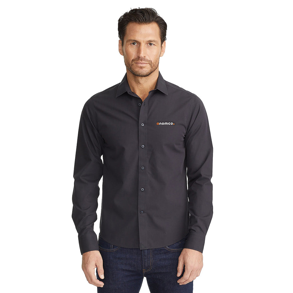 UNTUCKit Men's Black Stone Wrinkle-Free Long Sleeve Slim-Fit Shirt