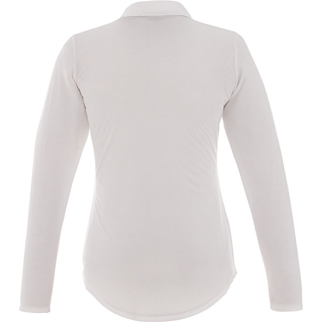 Trimark Women's White Mori Long Sleeve Polo