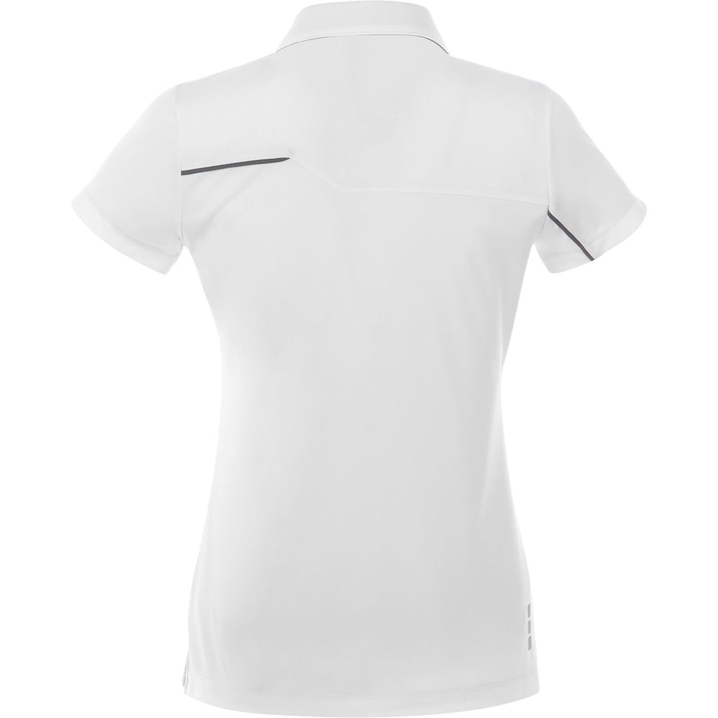 Elevate Women's White/Steel Grey Wilcox Short Sleeve Polo