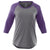 Elevate Women's Purple Heather/Medium Heather Grey Dakota Three Quarter Tee