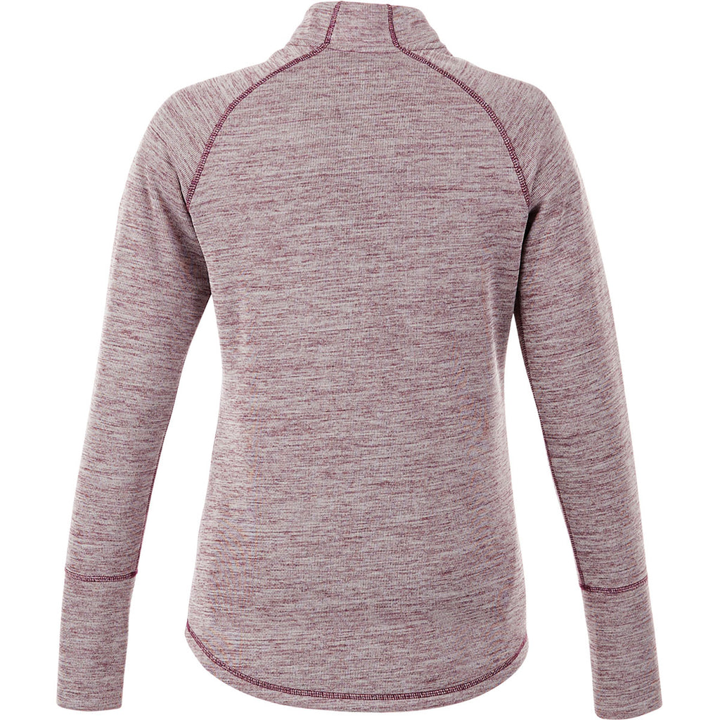 Elevate Women's Maroon Heather Crane Knit Half Zip