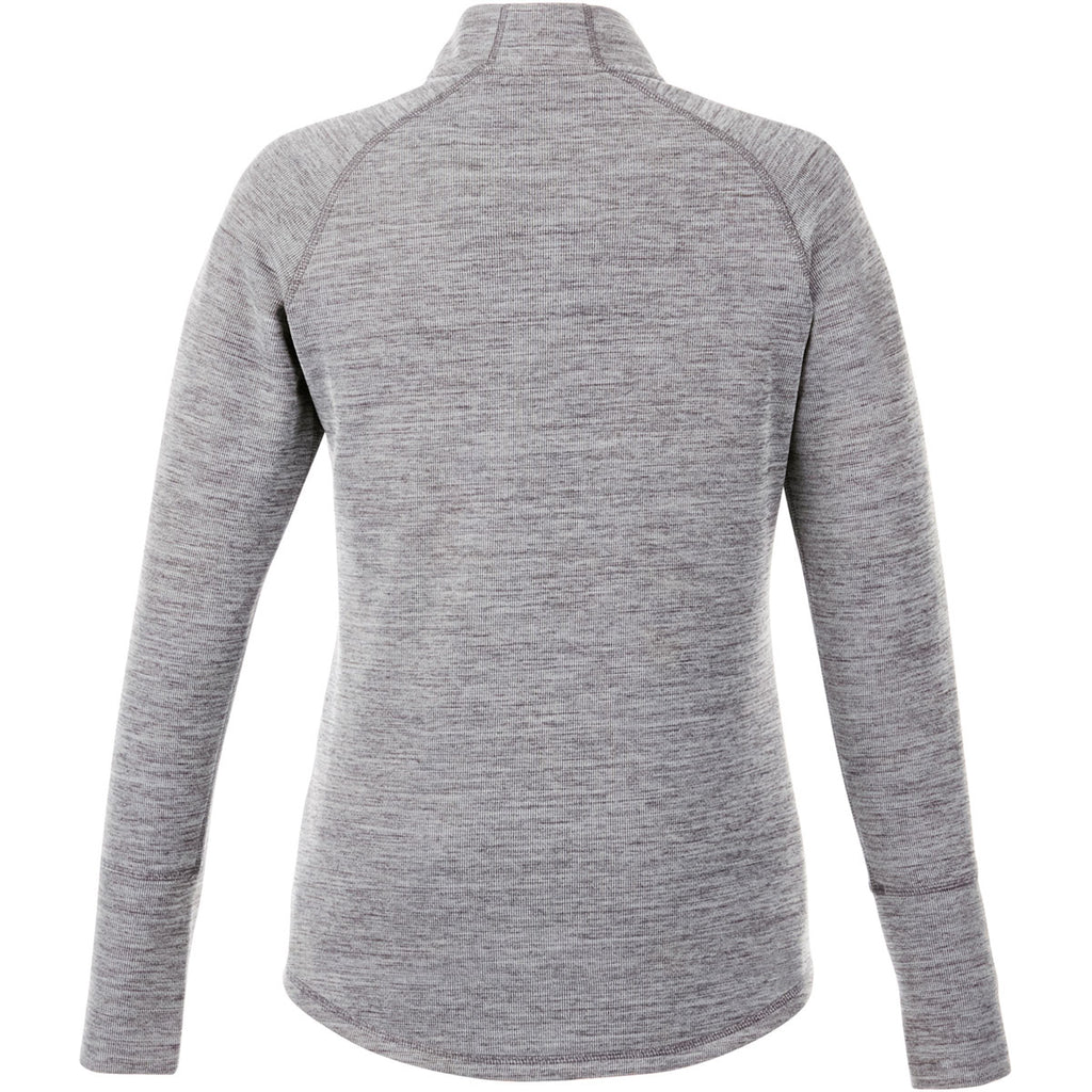 Elevate Women's Heather Charcoal Crane Knit Half Zip