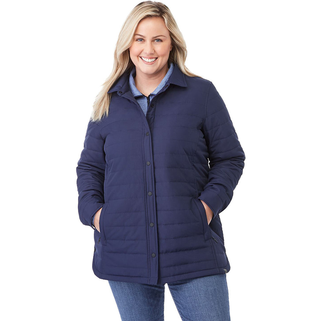 Trimark Women's Vintage Navy Porter Eco Insulated Lightweight Shacket