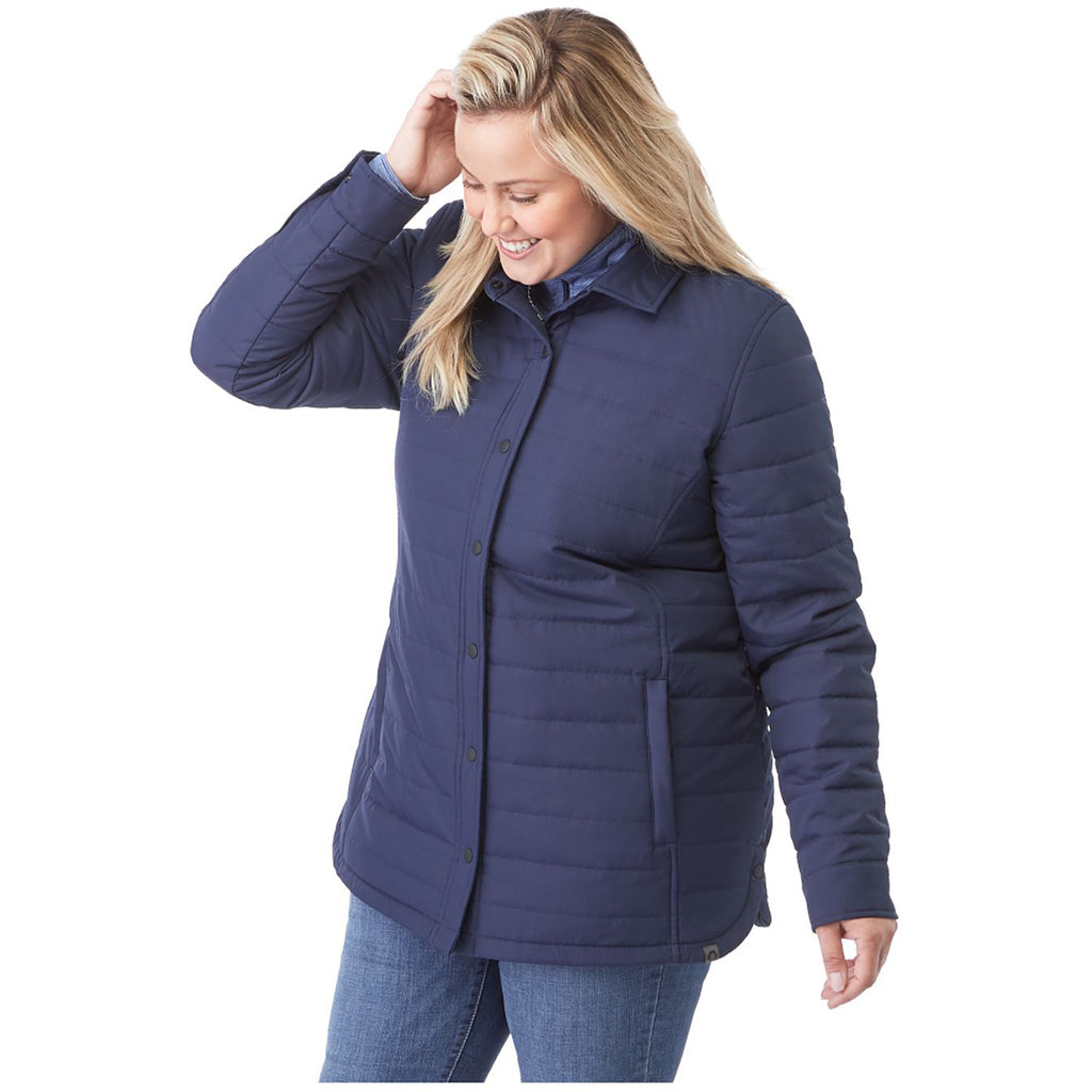 Trimark Women's Vintage Navy Porter Eco Insulated Lightweight Shacket