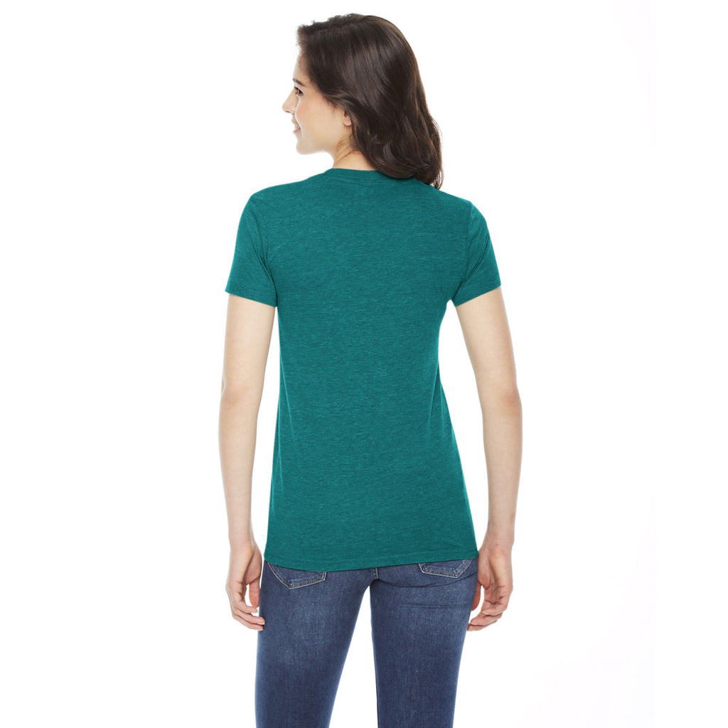 American Apparel Women's Triblend Evergreen Short-Sleeve Track T-Shirt