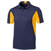 Sport-Tek Men's True Navy/ Gold Tall Side Blocked Micropique Sport-Wick Polo