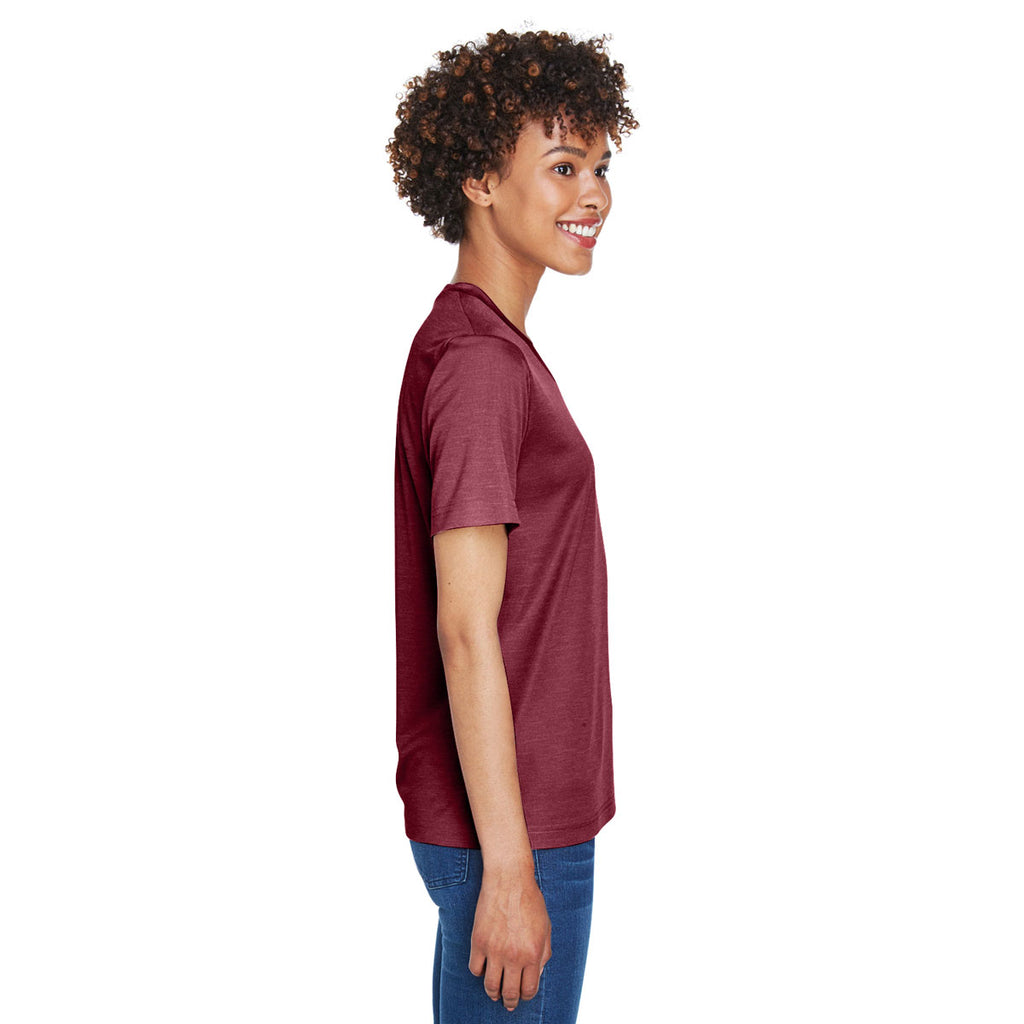 Team 365 Women's Sp Maroon Heather Zone Sonic Heather Performance T-Shirt