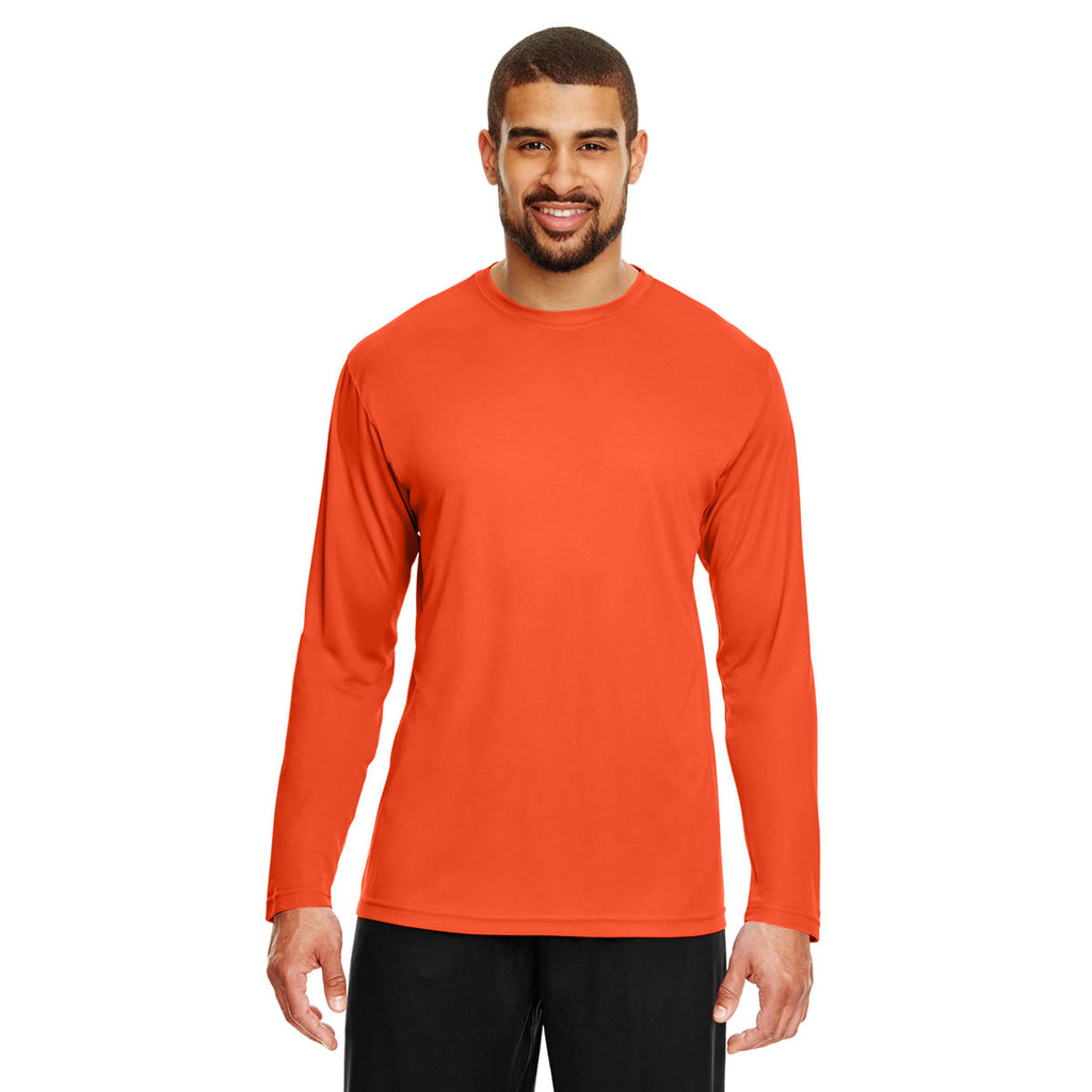 Team 365 Men's Sport Orange Zone Performance Long-Sleeve T-Shirt