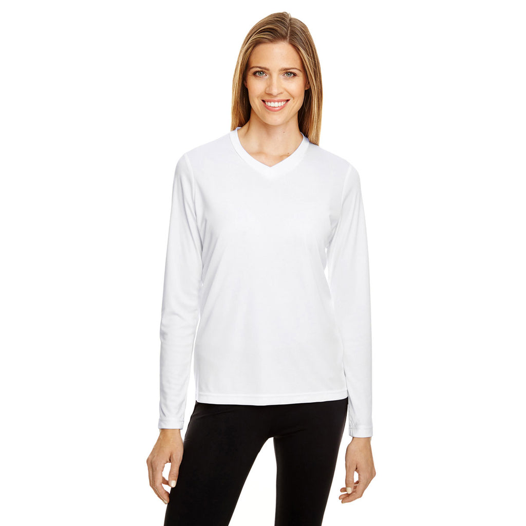 Team 365 Women's White Zone Performance Long-Sleeve T-Shirt