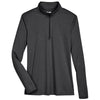 Team 365 Women's Black Heather Zone Sonic Heather Performance Quarter-Zip