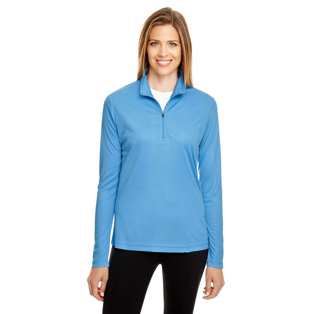 Team 365 Women's Sport Light Blue Zone Performance Quarter-Zip