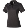 Team 365 Women's Black Heather Zone Sonic Heather Performance Polo