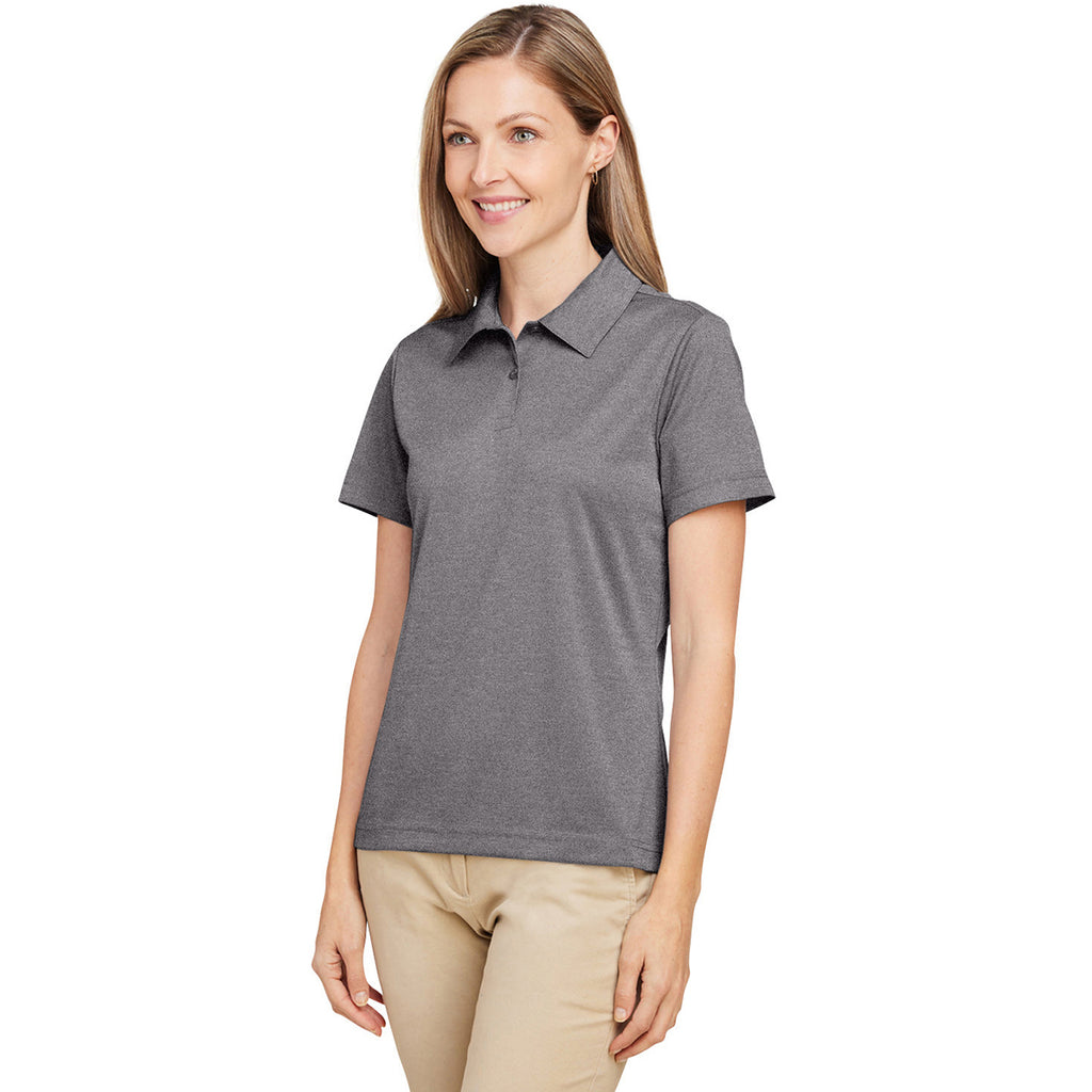 Team 365 Women's Dark Grey Heather Zone Sonic Heather Performance Polo