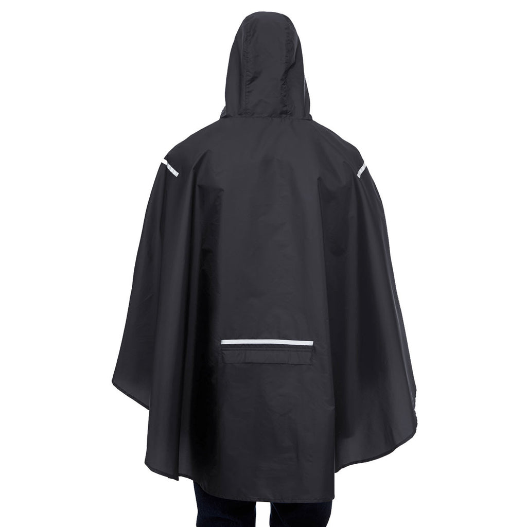 Team 365 Men's Black Stadium Packable Poncho