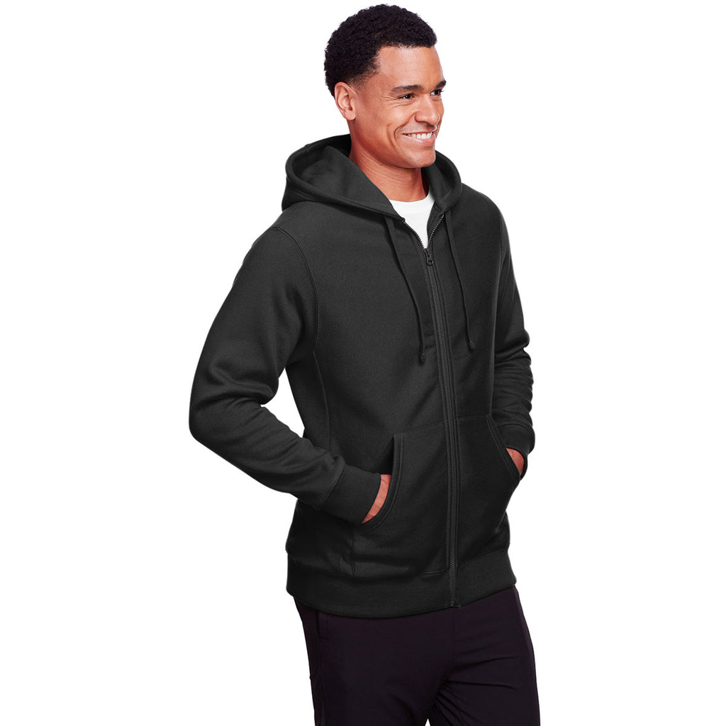 Team 365 Men's Black Zone HydroSport Heavyweight Full-Zip Hooded Sweatshirt