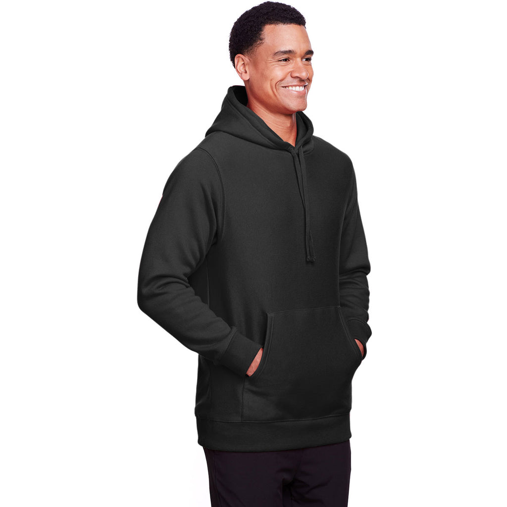 Team 365 Unisex Black Zone HydroSport Heavyweight Pullover Hooded Sweatshirt