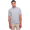 UltraClub Men's Heather Grey Lakeshore Stretch Cotton Performance Polo