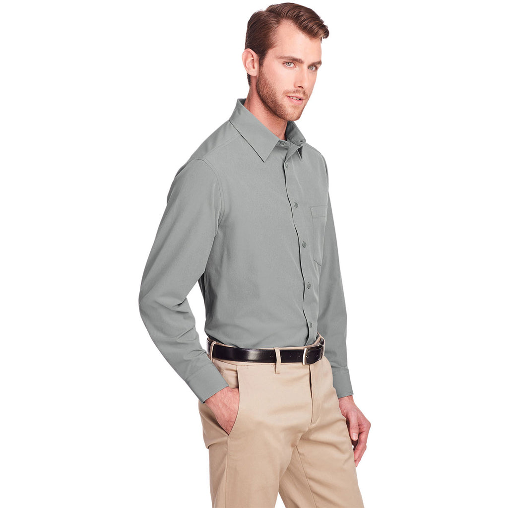 UltraClub Men's Silver Bradley Performance Woven Shirt