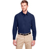 UltraClub Men's Navy Bradley Performance Woven Shirt