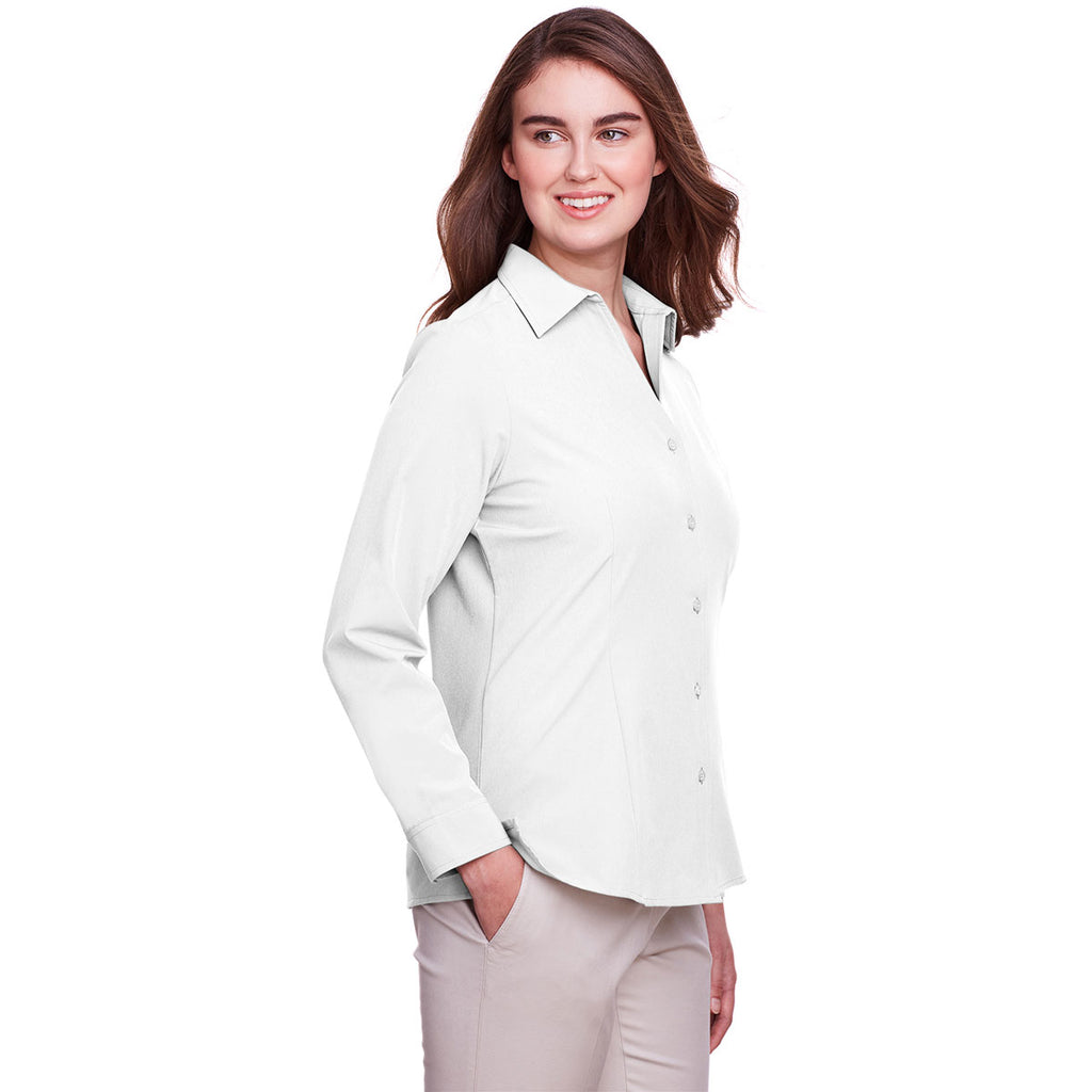 UltraClub Women's White Bradley Performance Woven Shirt