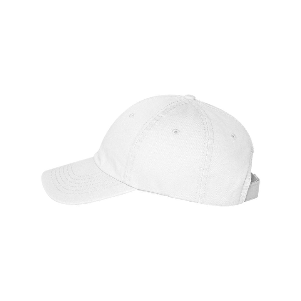 Valucap White Unstructured Washed Chino Twill Cap