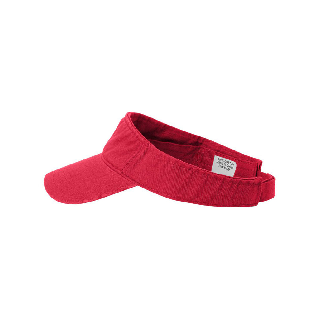 Valucap Red Bio-Washed Visor