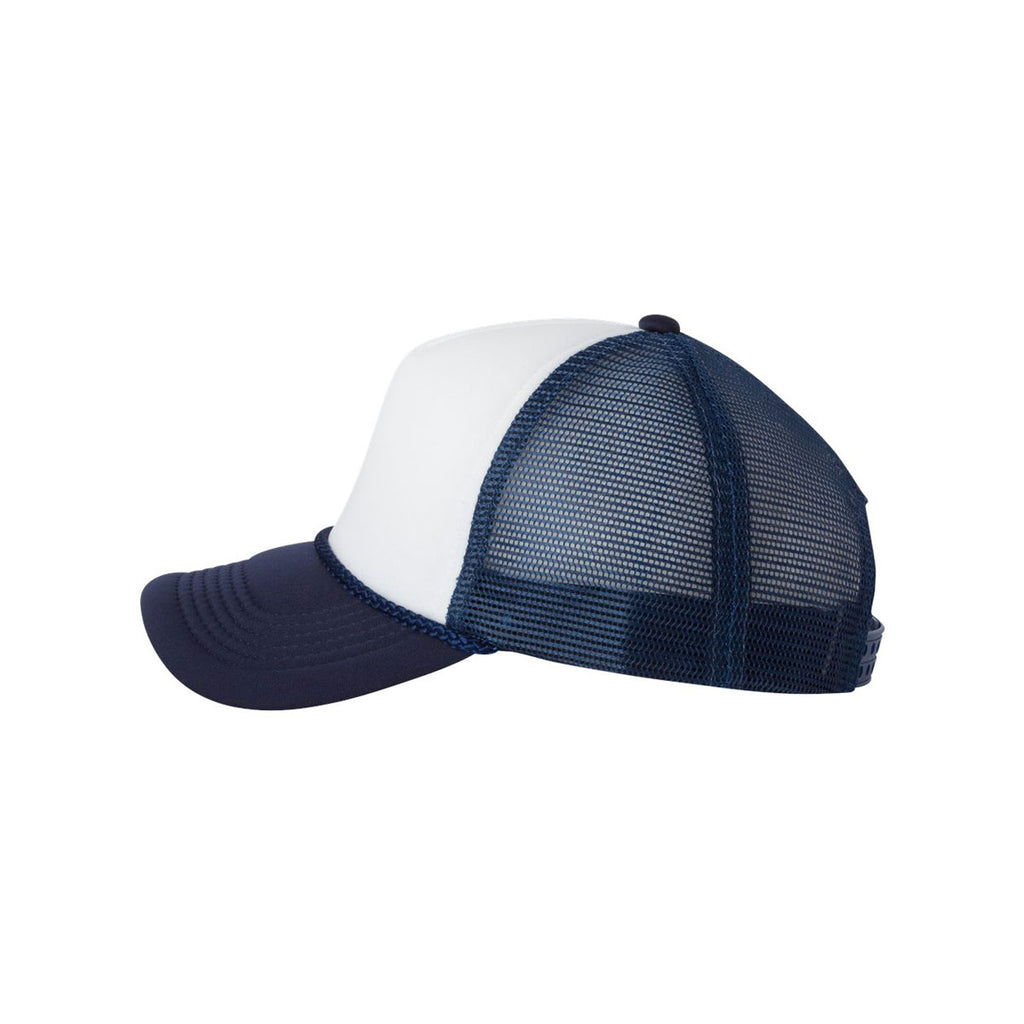 Valucap White/Navy Foam Trucker Cap