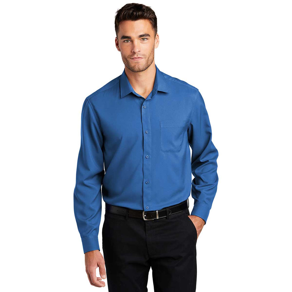 Port Authority Men's True Blue Long Sleeve Performance Staff Shirt