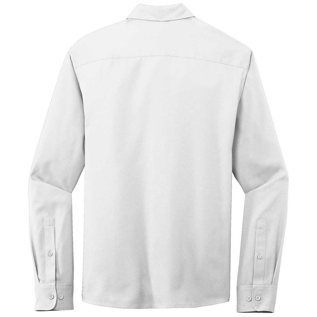 Port Authority Men's White Long Sleeve Performance Staff Shirt