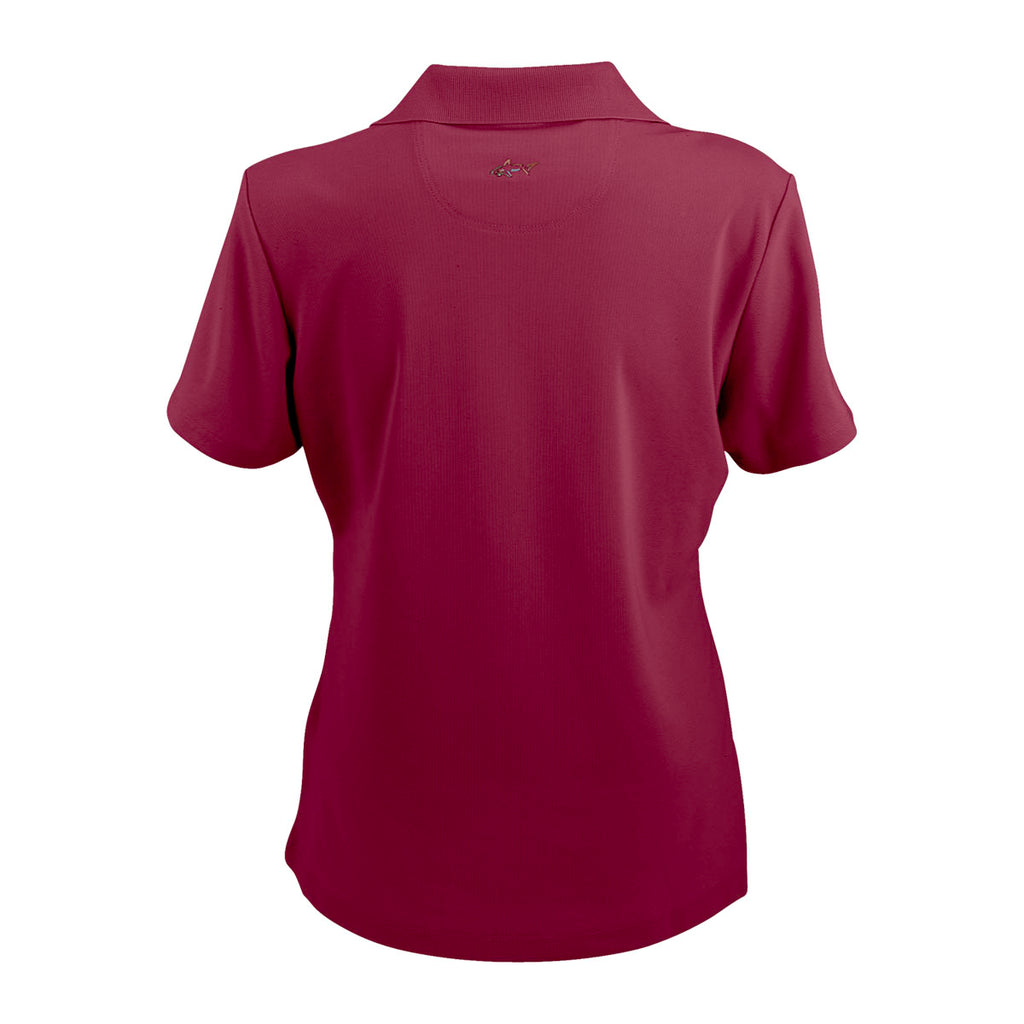 Greg Norman Women's Maroon Play Dry Performance Mesh Polo