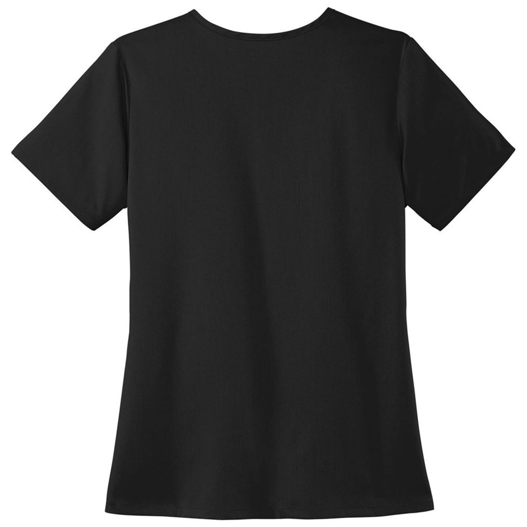 WonderWink Women's Black Premiere Flex V-Neck Top