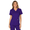 Cherokee Women's Grape Workwear Revolution Mock Wrap Top