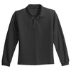 Port Authority Youth Black Long Sleeve Silk Touch Polo