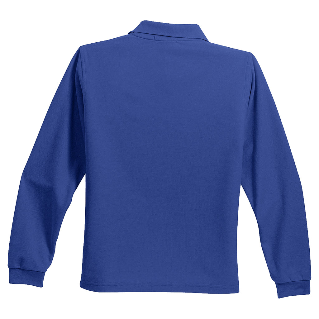 Port Authority Youth Royal Long Sleeve Silk Touch Polo