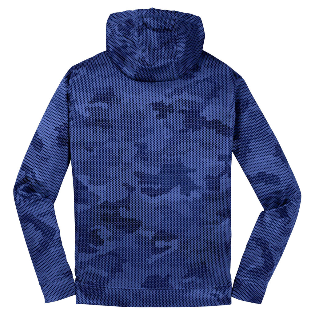 Sport-Tek Youth True Royal Sport-Wick CamoHex Fleece Hooded Pullover