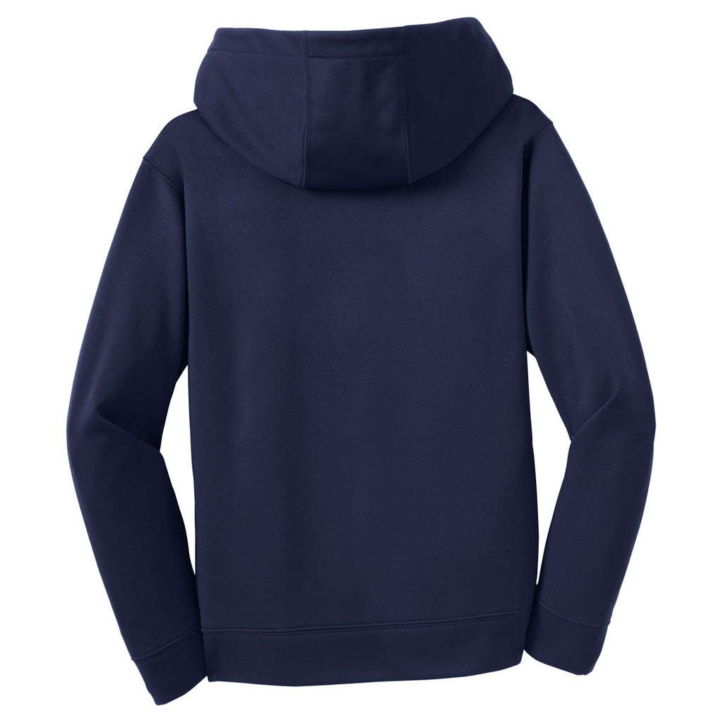 Sport-Tek Youth Navy Sport-Wick Fleece Hooded Pullover