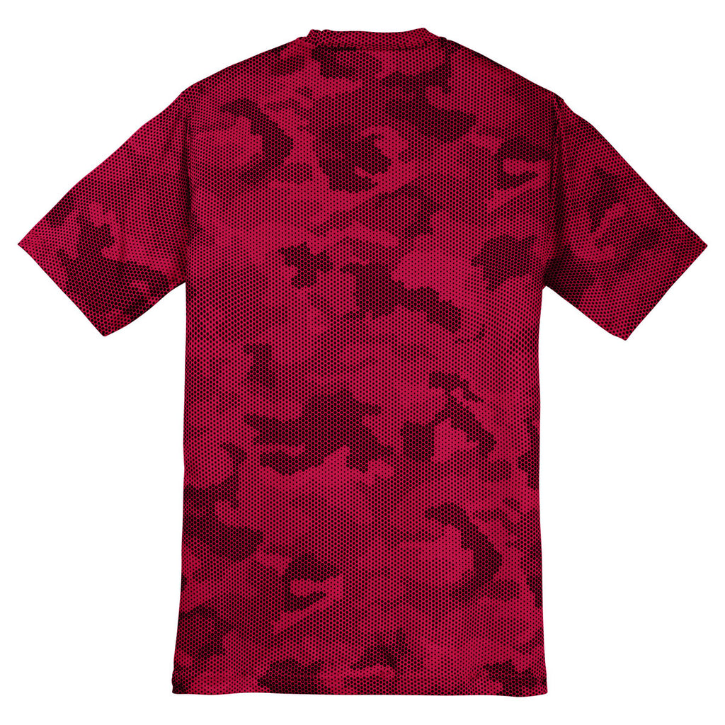 Sport-Tek Youth Deep Red CamoHex Tee