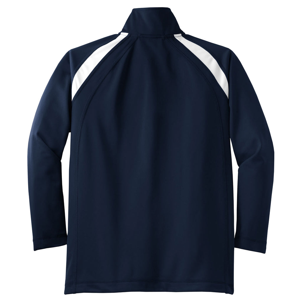 Sport-Tek Youth True Navy/White Tricot Track Jacket