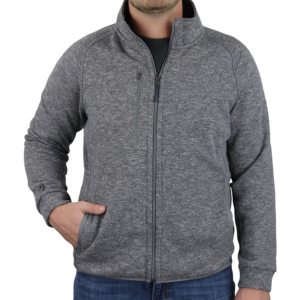 Rally Zusa Men's Grey Heather Midtown Fleece Full Zip