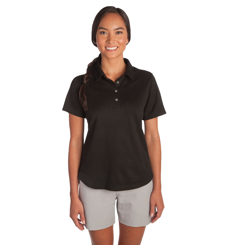 Zusa Women's Black Everyday Pique Polo