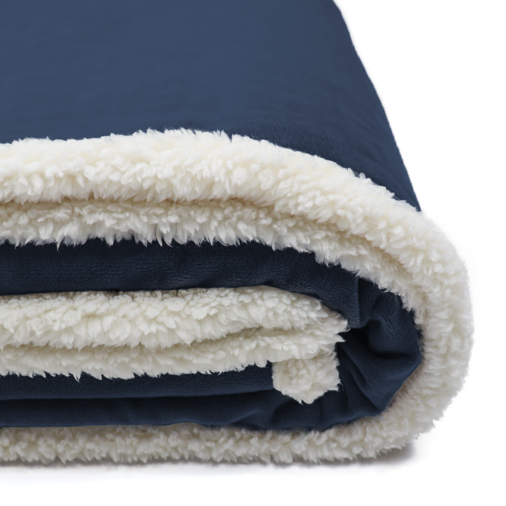 Zusa Navy/Ivory Oversized Sherpa ZZZs Blanket