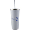Gold Bond Inc White 23 oz Double Wall Stainless Bottle with Straw